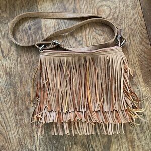 Fringed Crossbody Bag in Tan - Stylish Everyday Women’s Bag